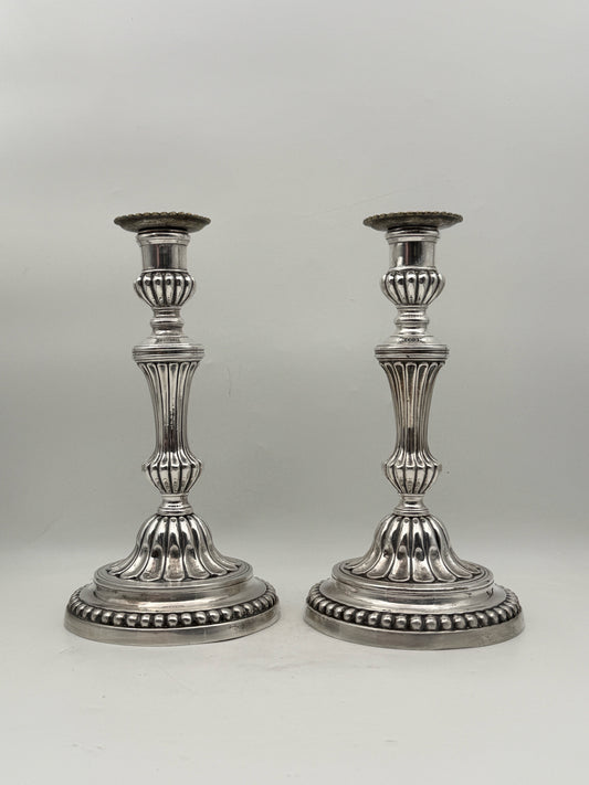 Pair Of Vintage Silverplate Candlesticks