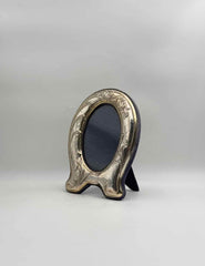 Sterling Silver Floral Oval Picture Frame