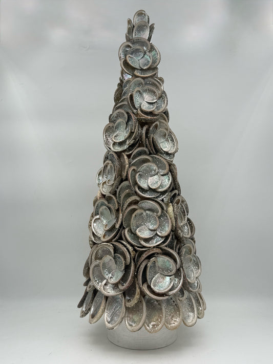 Silver Glitter Abalone Christmas Tree- In Store Pickup Only