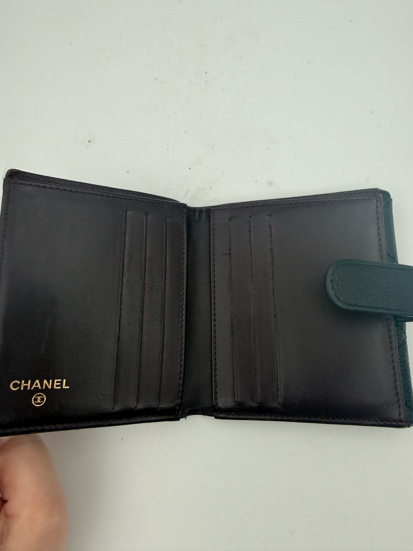 Chanel Black Caviar Leather Flap Wallet