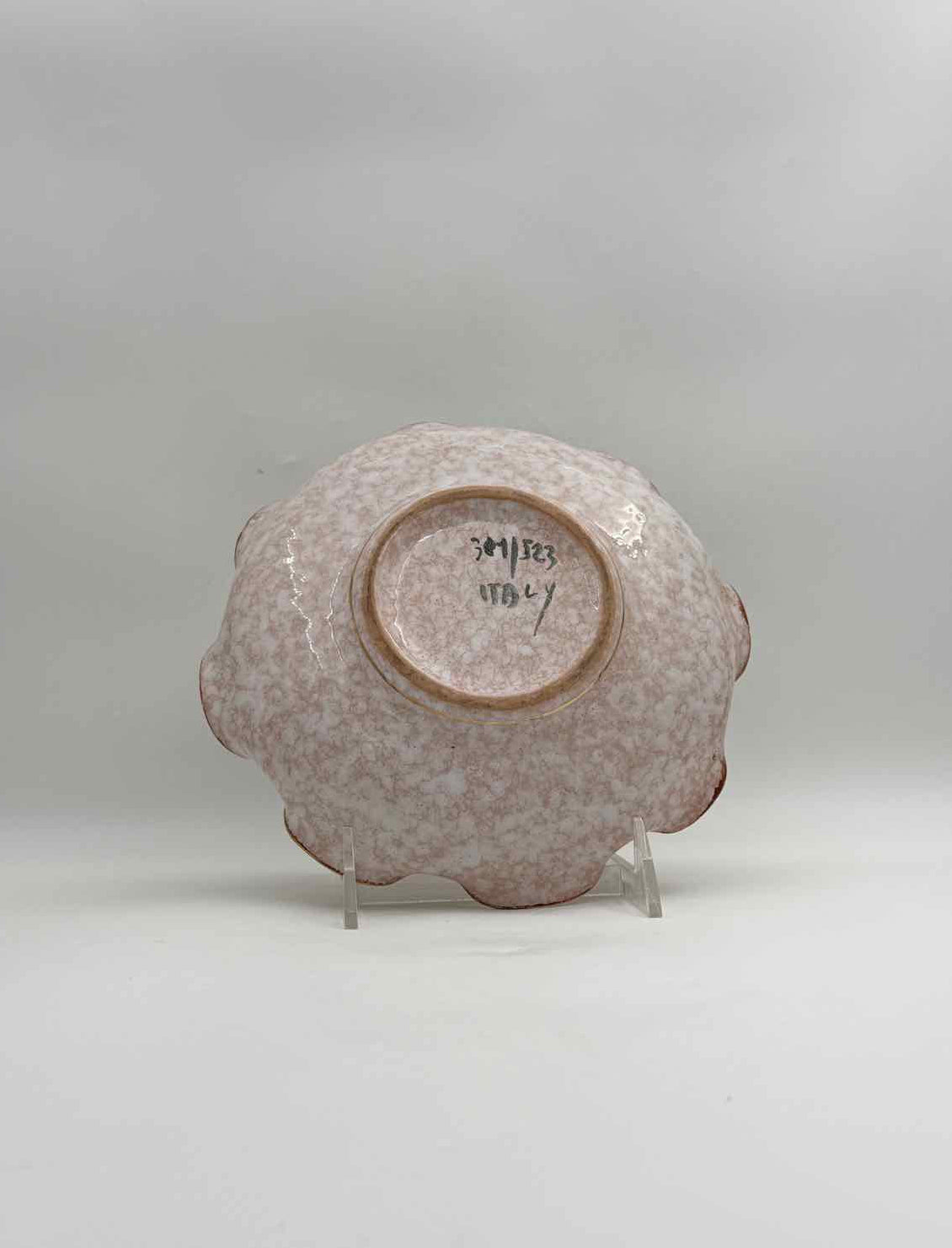 Vintage Italian Hand-Painted Yellow Flower Ceramic Bowl with Gold Rim