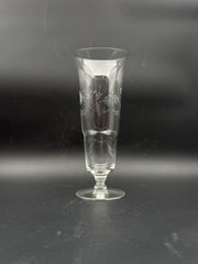 Vintage Flower Etched Etched Glass Vase
