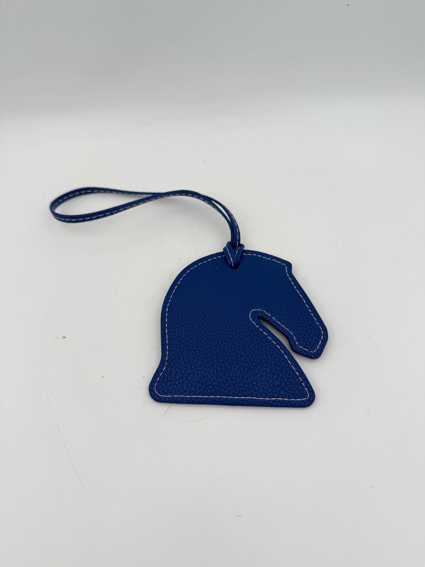 Blue Leather Horsehead Bag Charm