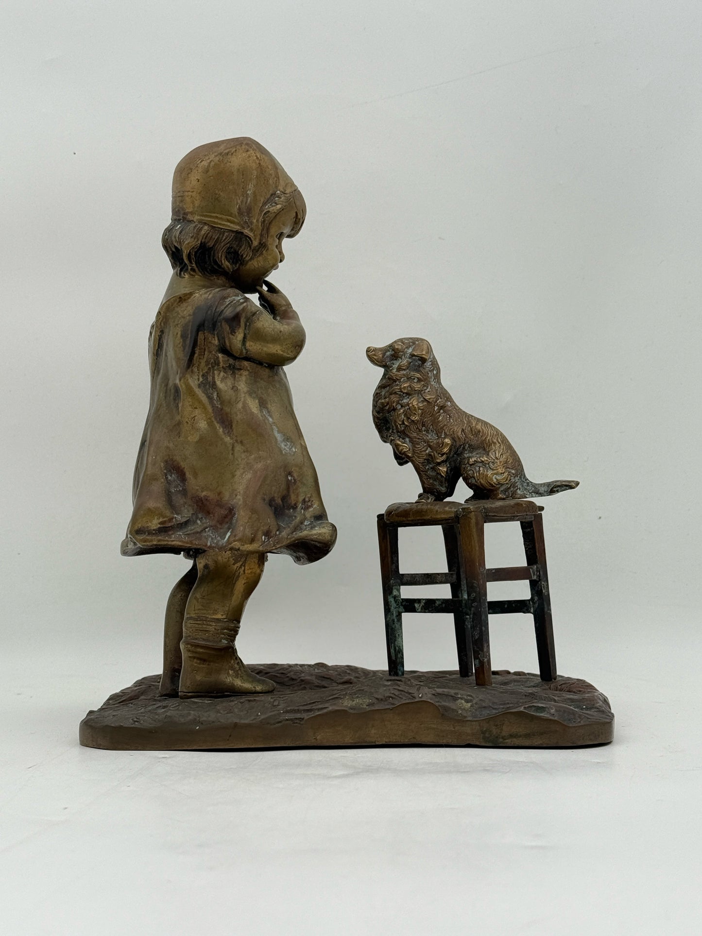 Juan Clara Girl With Dog Art Sculpture