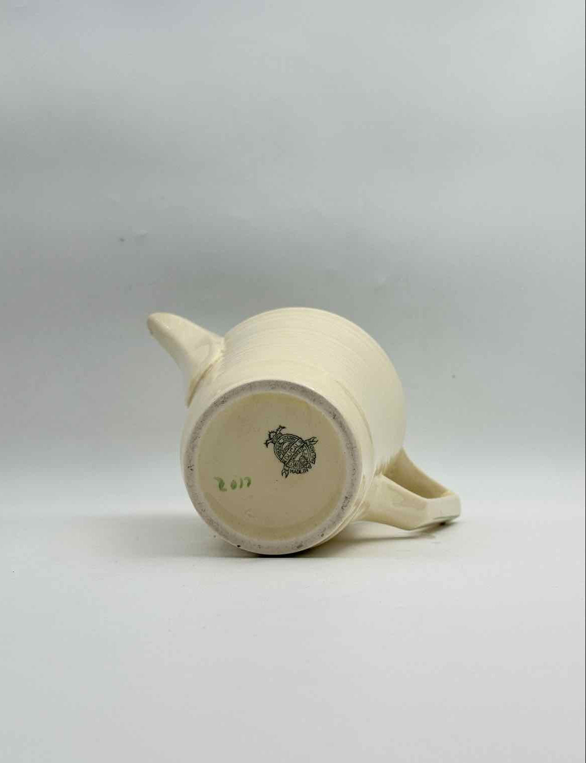 Vintage 1930s Crown Ducal England Teapot Light Green with Floral Lid