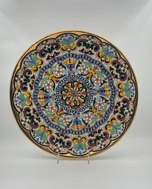 Hand-Painted Enameled Platter – Seville, Spain