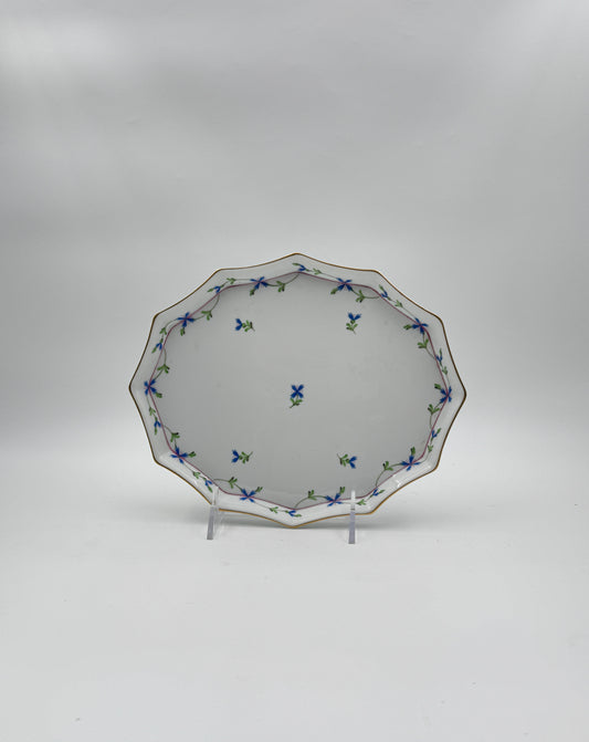 Herend Tray – Blue Garland – 12-Sided – Hungary
