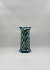 Lundberg Studios Iridescent Art Glass Vase – Royal Zebra, 1998