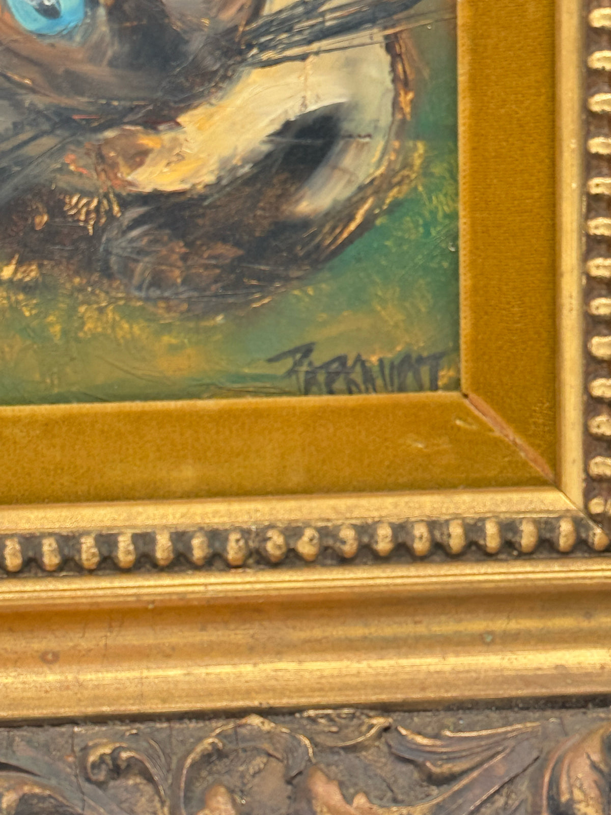 Framed Siamese Cat Oil Painting By Violet Parkhurst