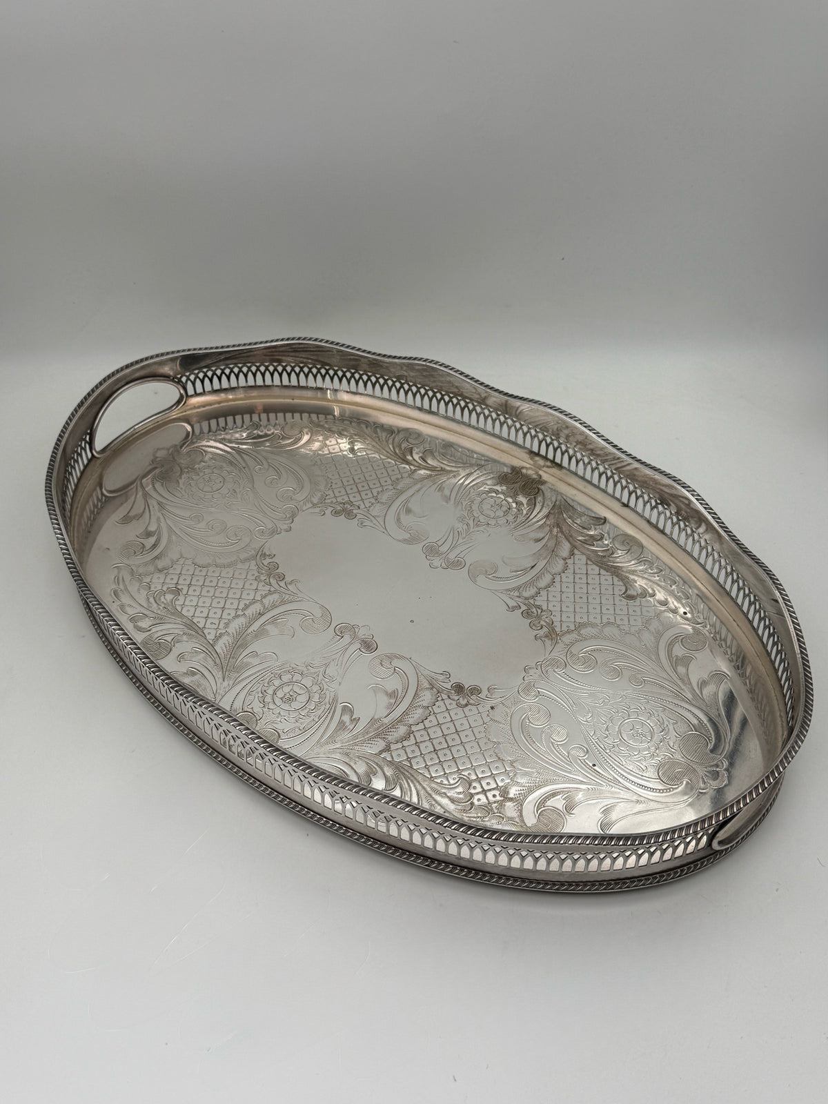 Silverplate Gallery Tray Made In England