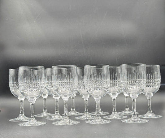 Set of 13 Baccarat Nancy Crystal Water Goblets France Clear Glass Set
