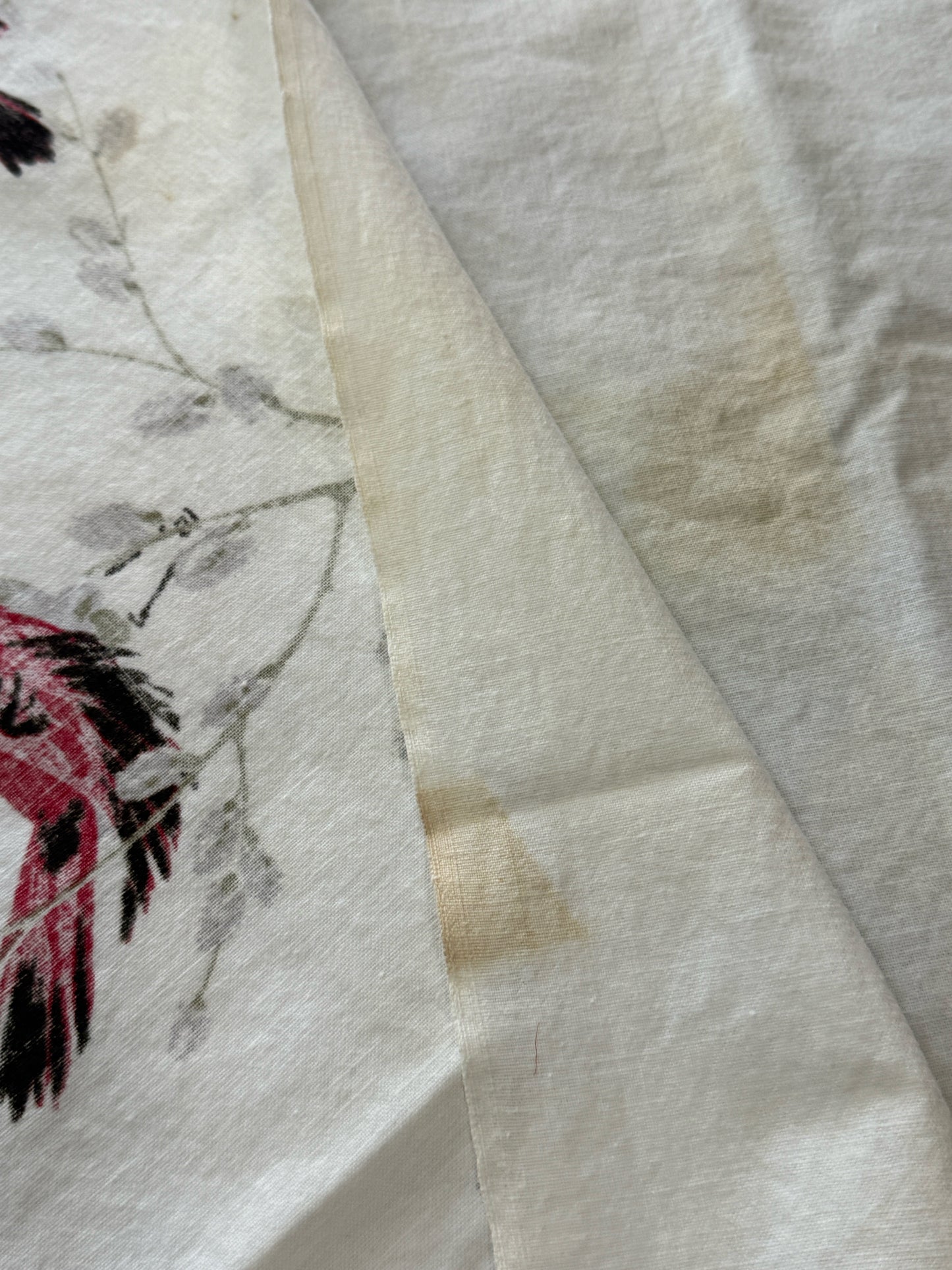 Vintage Midcentury Cardinal Bird Tablecloth