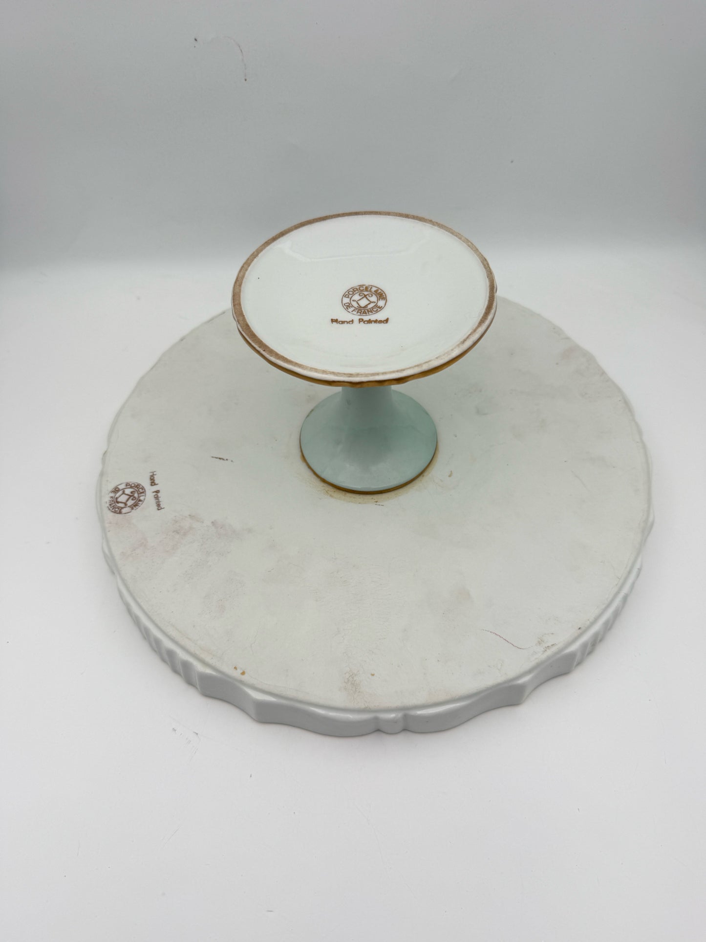 French Porcelain Floral Cake Stand