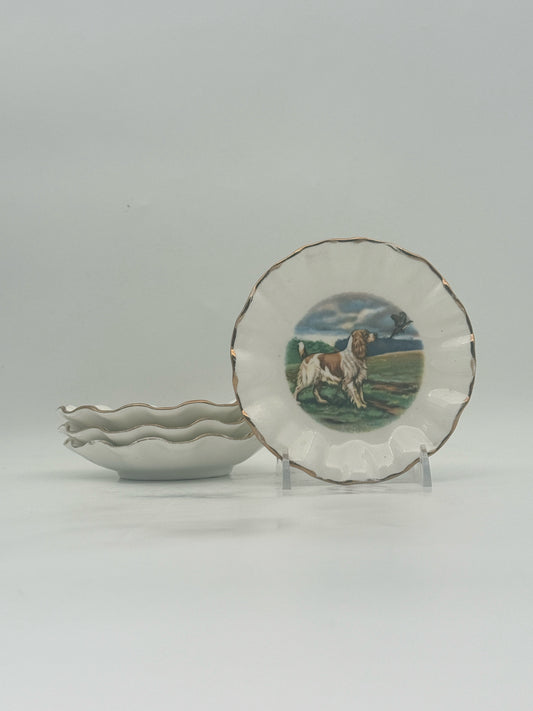 Jubilee Set Of Four Hunting Dog Dishes Made In England