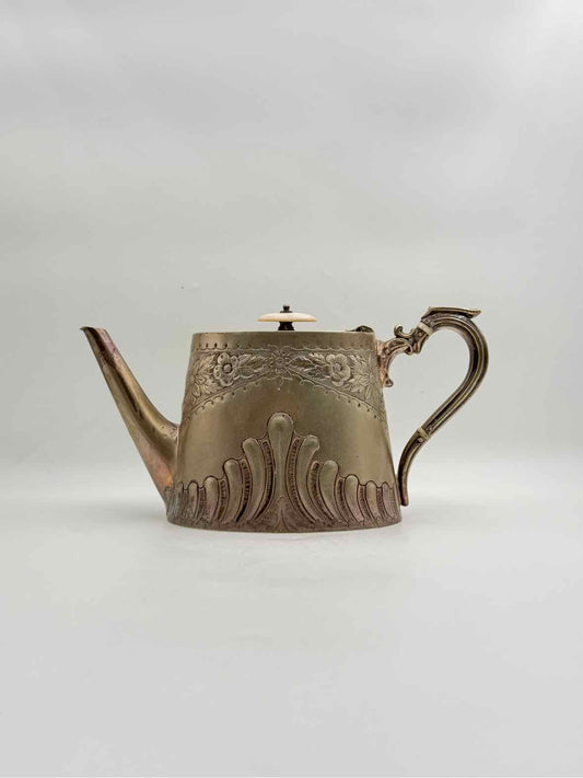 Victorian 1896 Silverplate Teapot With Bone Knob