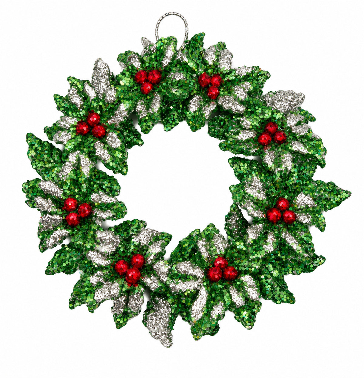 Green Glitter Wreath Ornament