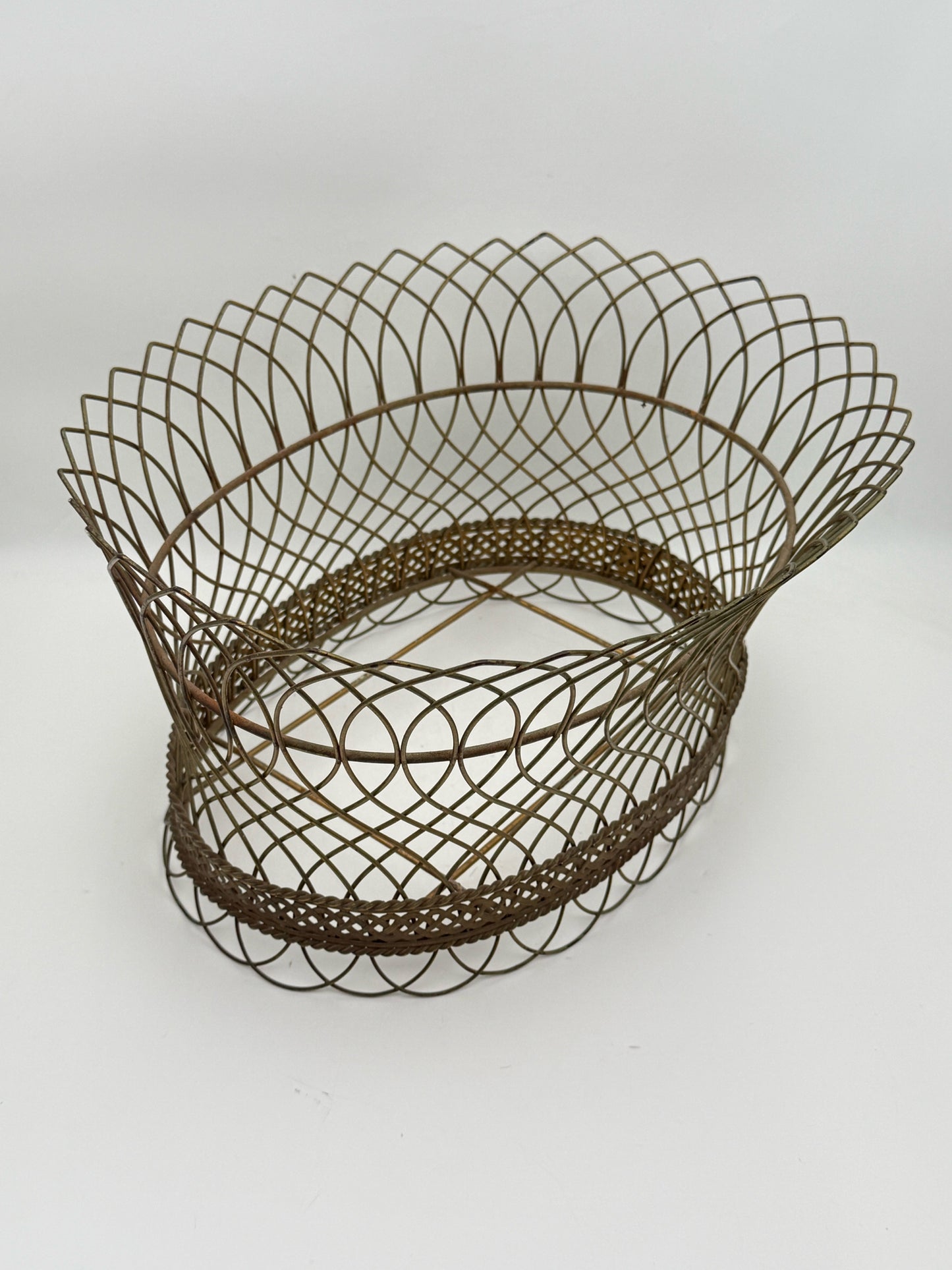 Vintage Oval Wire Planter
