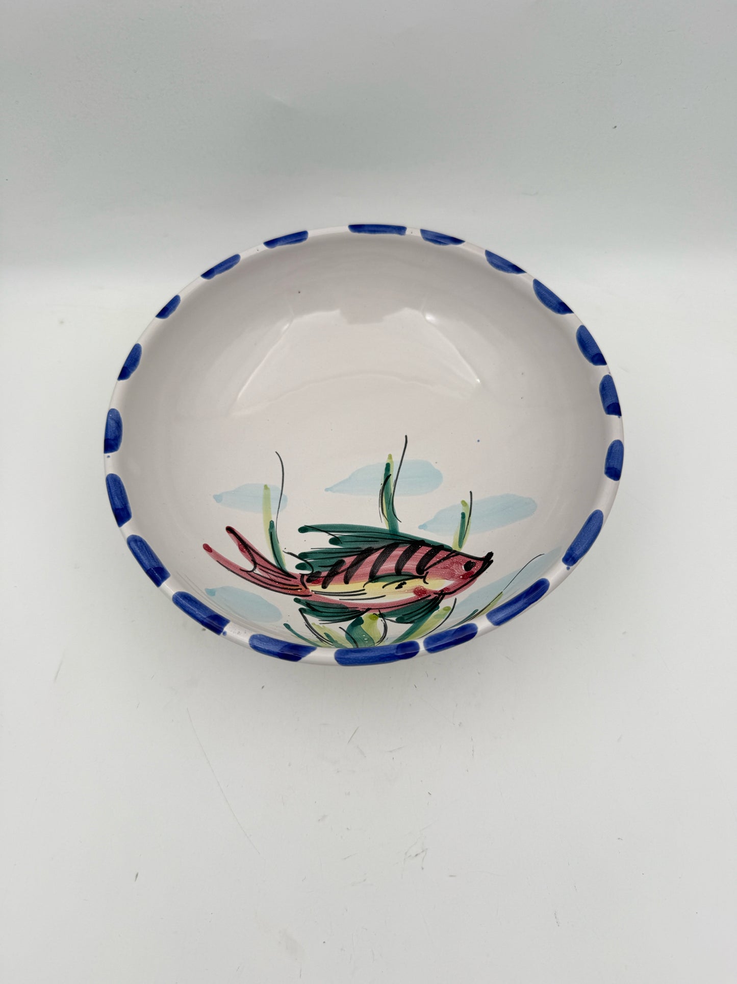 Vietri Al Mare  Handpainted Fish Bowls Made In Italy- Set Of 7