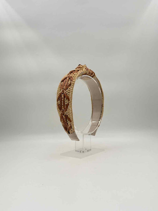 Tan Faux Raffia Headband – Hair Accessory
