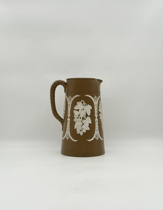 Continental Stoneware Tavern Jug with Relief Decoration c 1900 Vintage