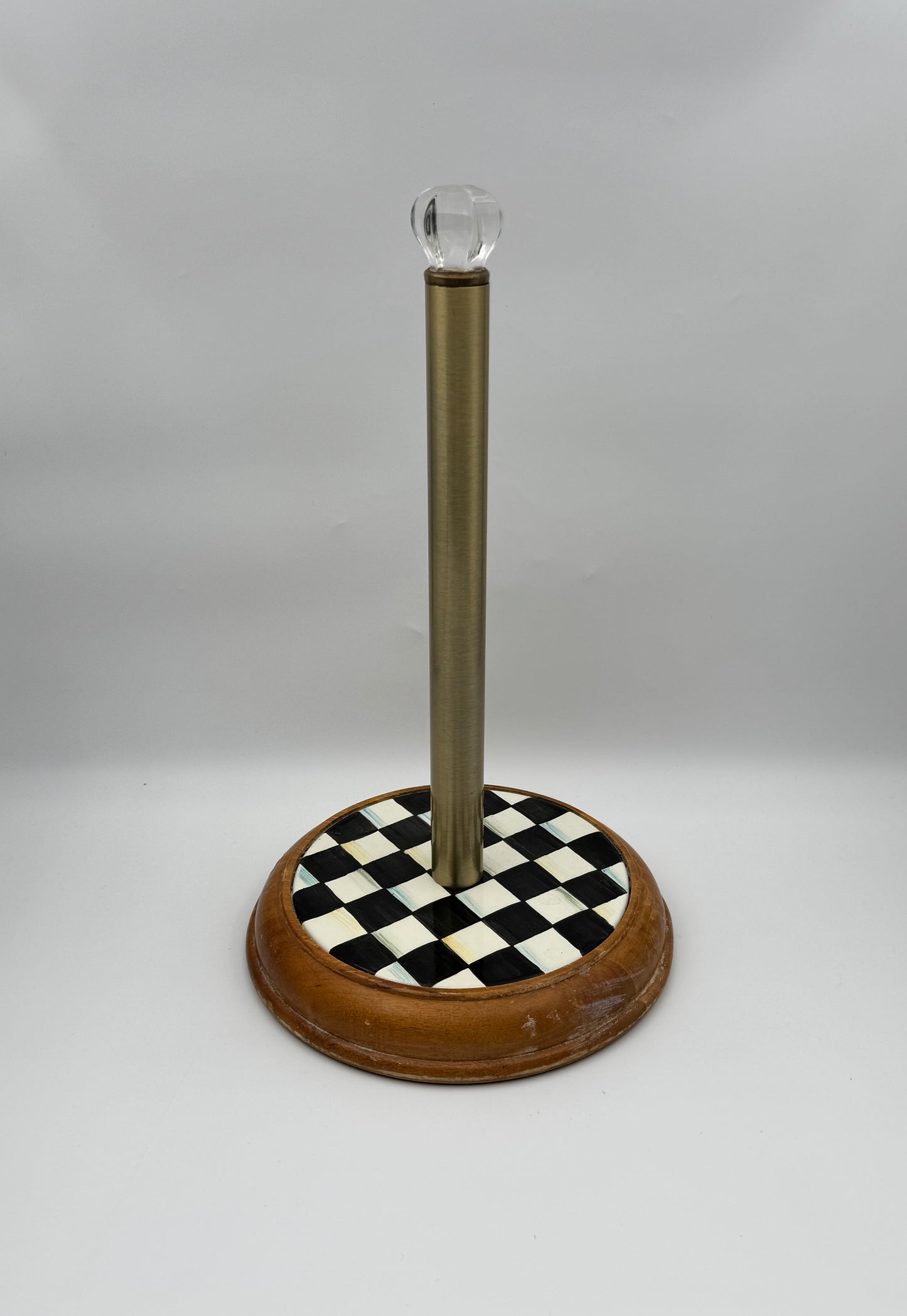 MacKenzie-Childs Courtly Check Wood Paper Towel Holder