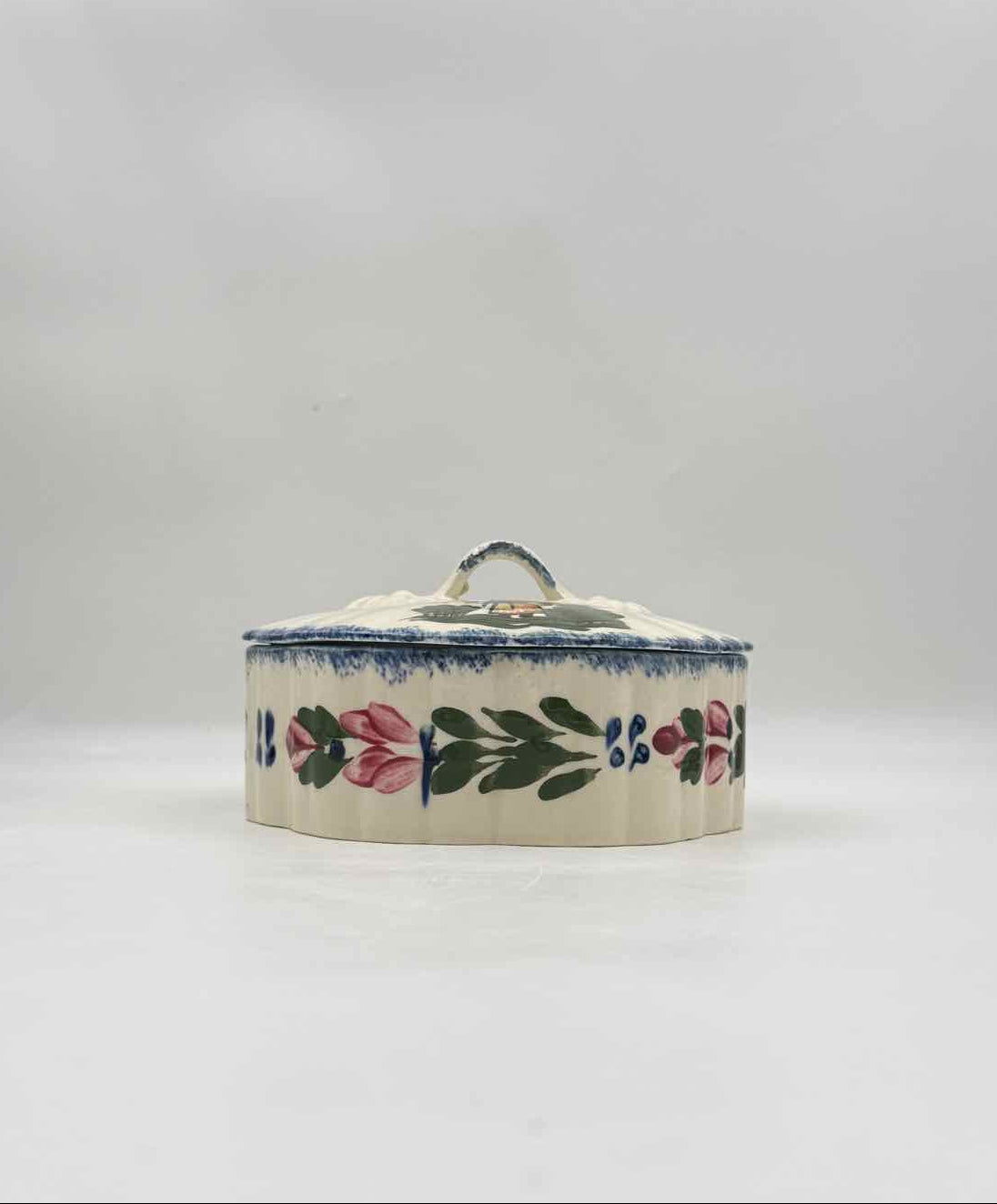 Blue Ridge Southern Potteries Covered Candy Dish French Peasant Motifs