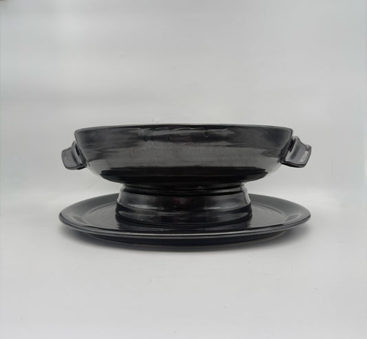 Williams Sonoma Black Serving Dish With Plate