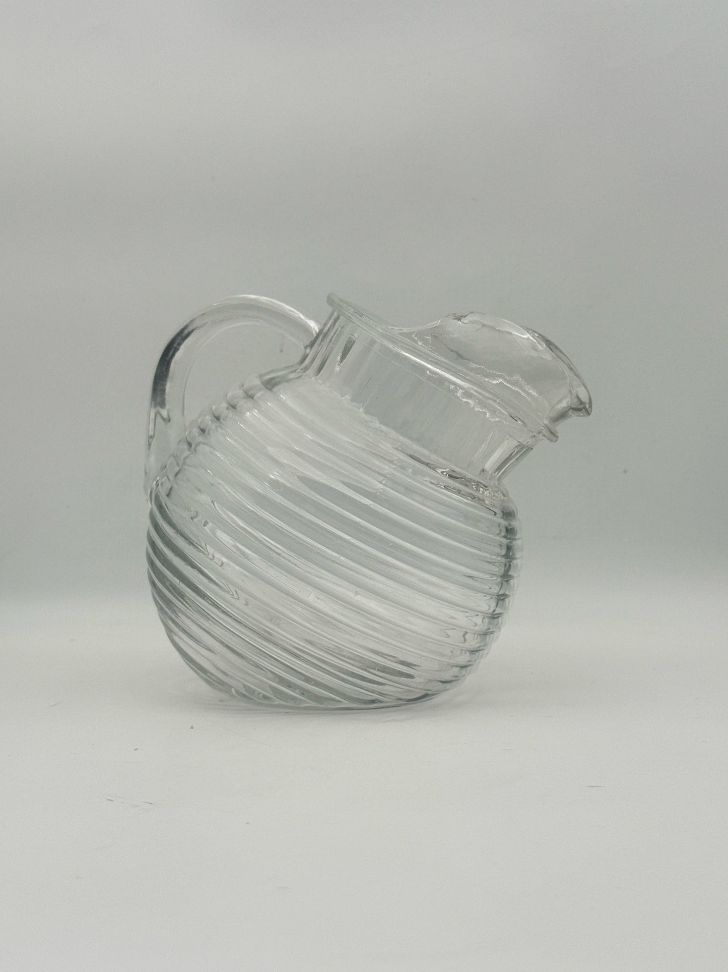 Vintage Anchor Hocking Ribbed Glass Pitcher