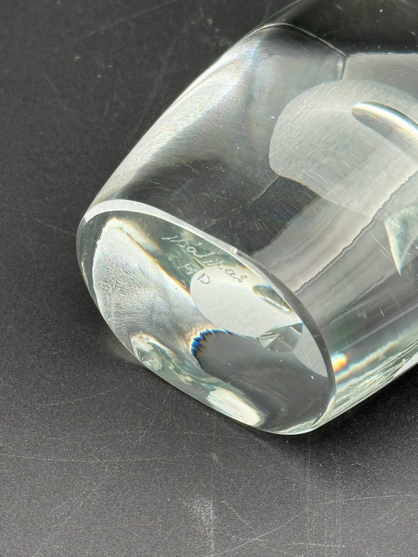 Hanne Dreutler Swedish Glass Owl Paperweight