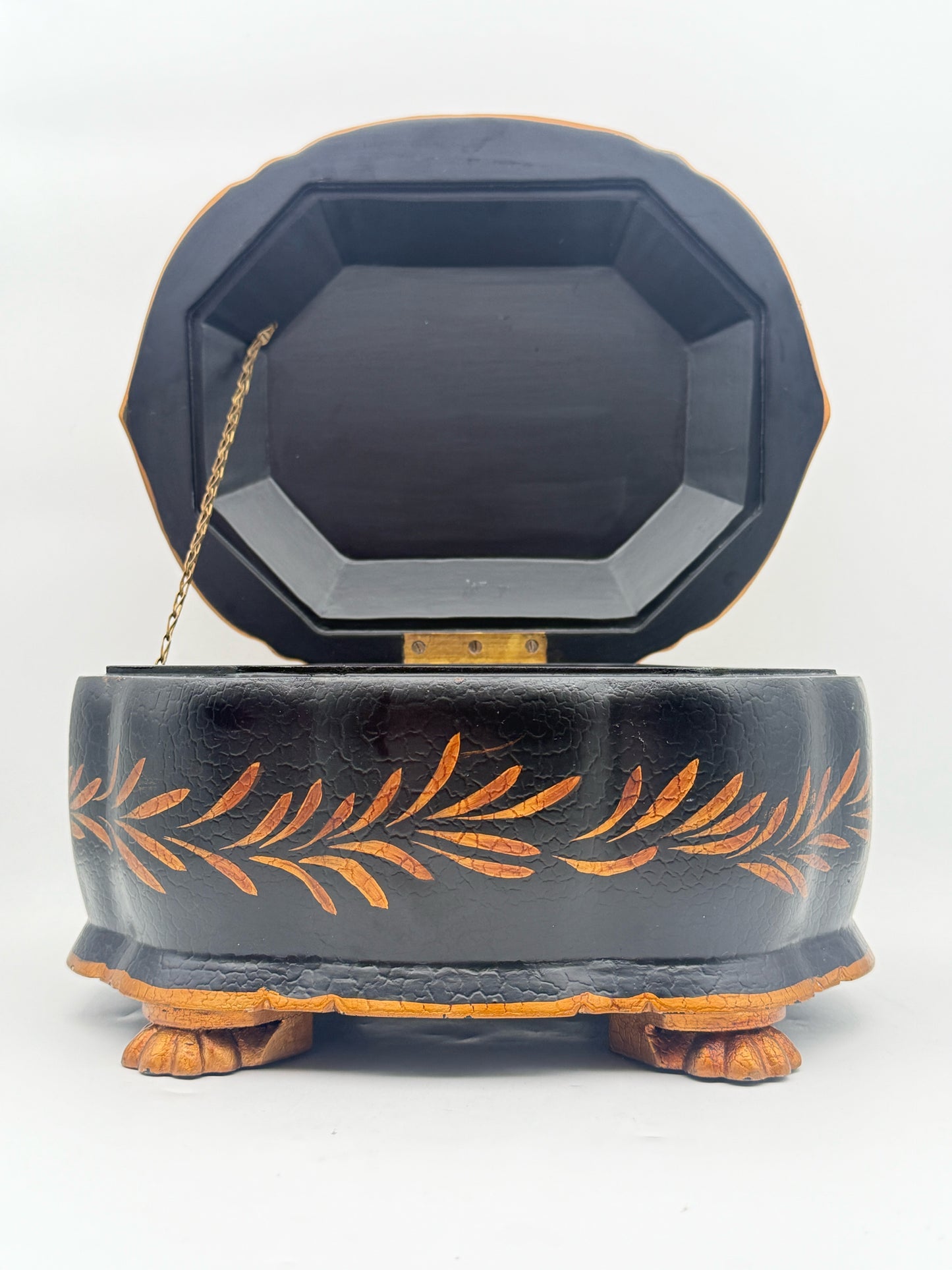 Tortoiseshell Decorative Box With Hinged Lid
