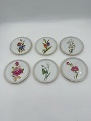 German Floral Porcelain Coasters- Set Of 6