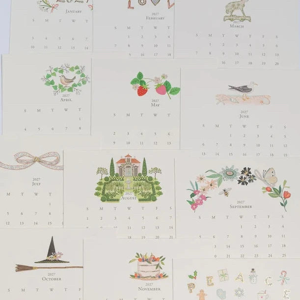 Karen Adams 2027 Classic Desk Calendar - Gold Easel