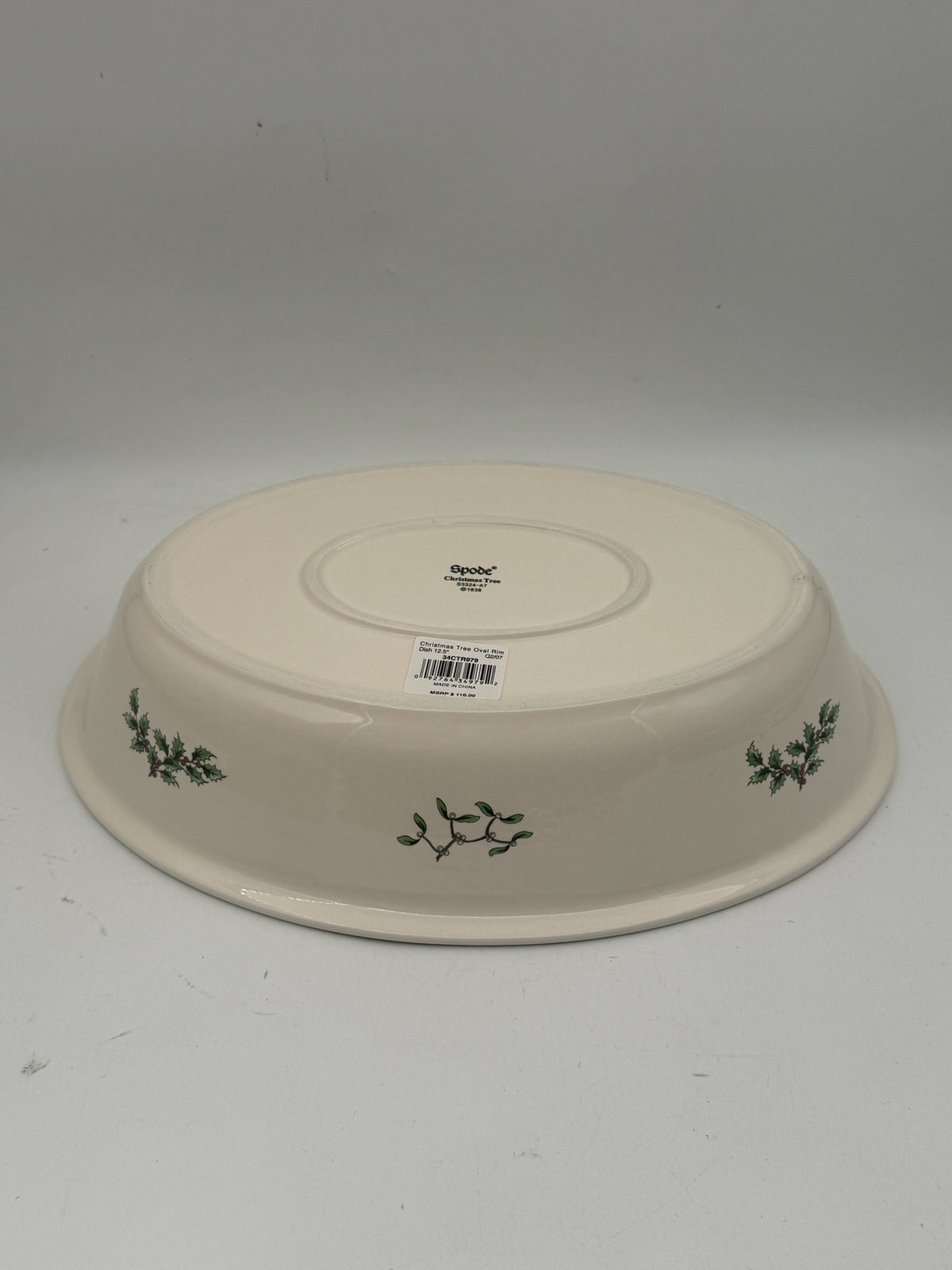 Spode Christmas Tree Oval Rimmed Serving Bowl