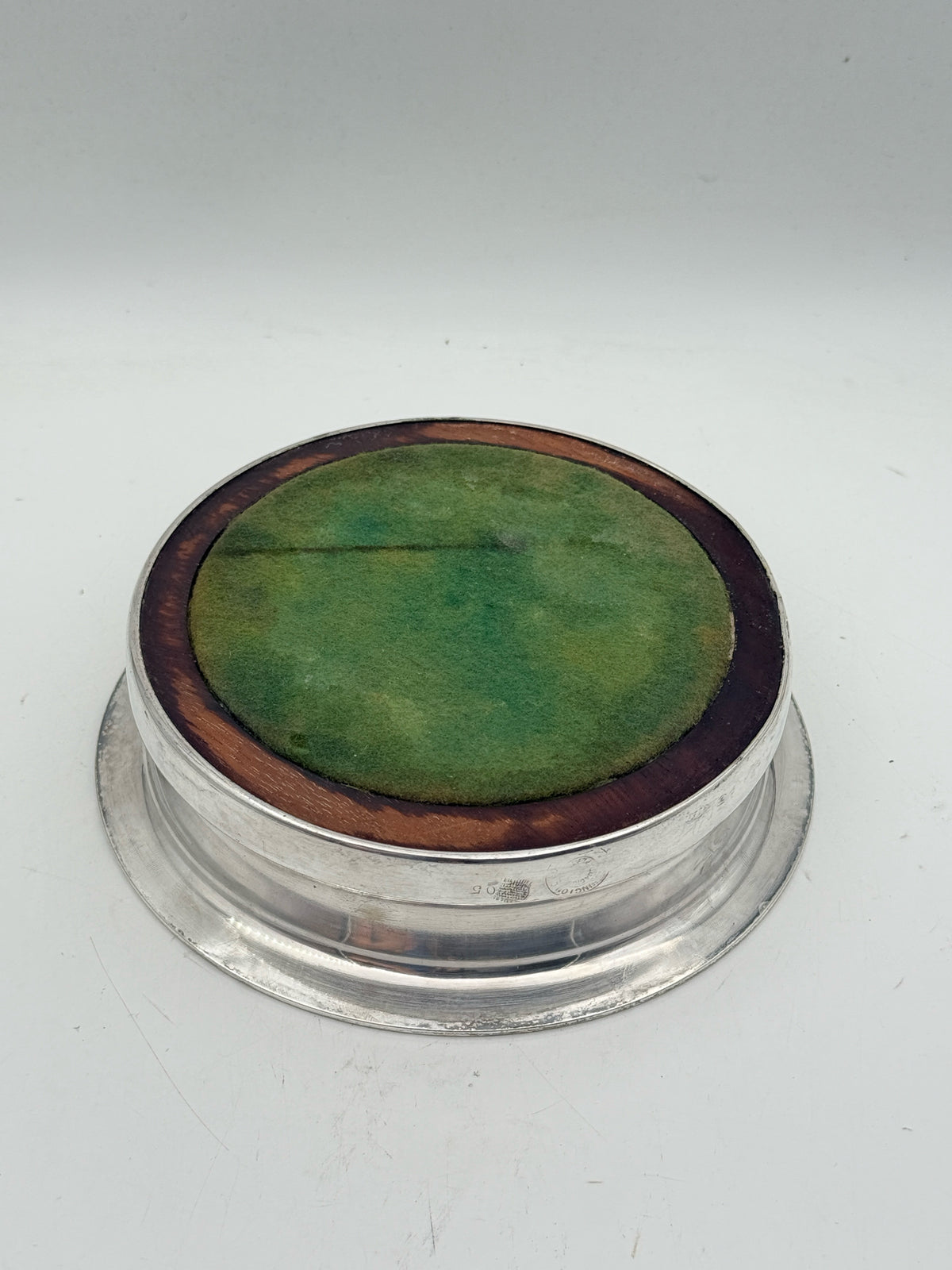 Silverplate Bottle Coaster With Wood Bottom