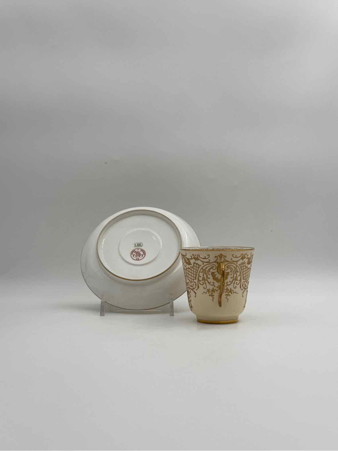 Antique 1900 Sevres Lovers Series Set Of Five Handpainted Teacups And Saucers