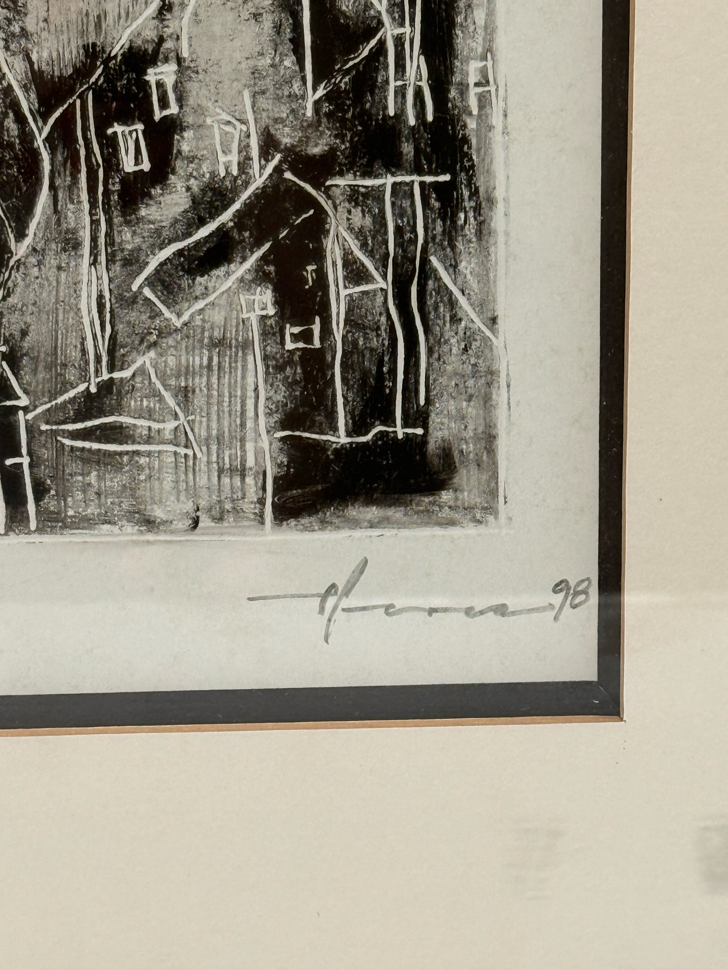 Framed Black And White Angel Print By Pablo Perea