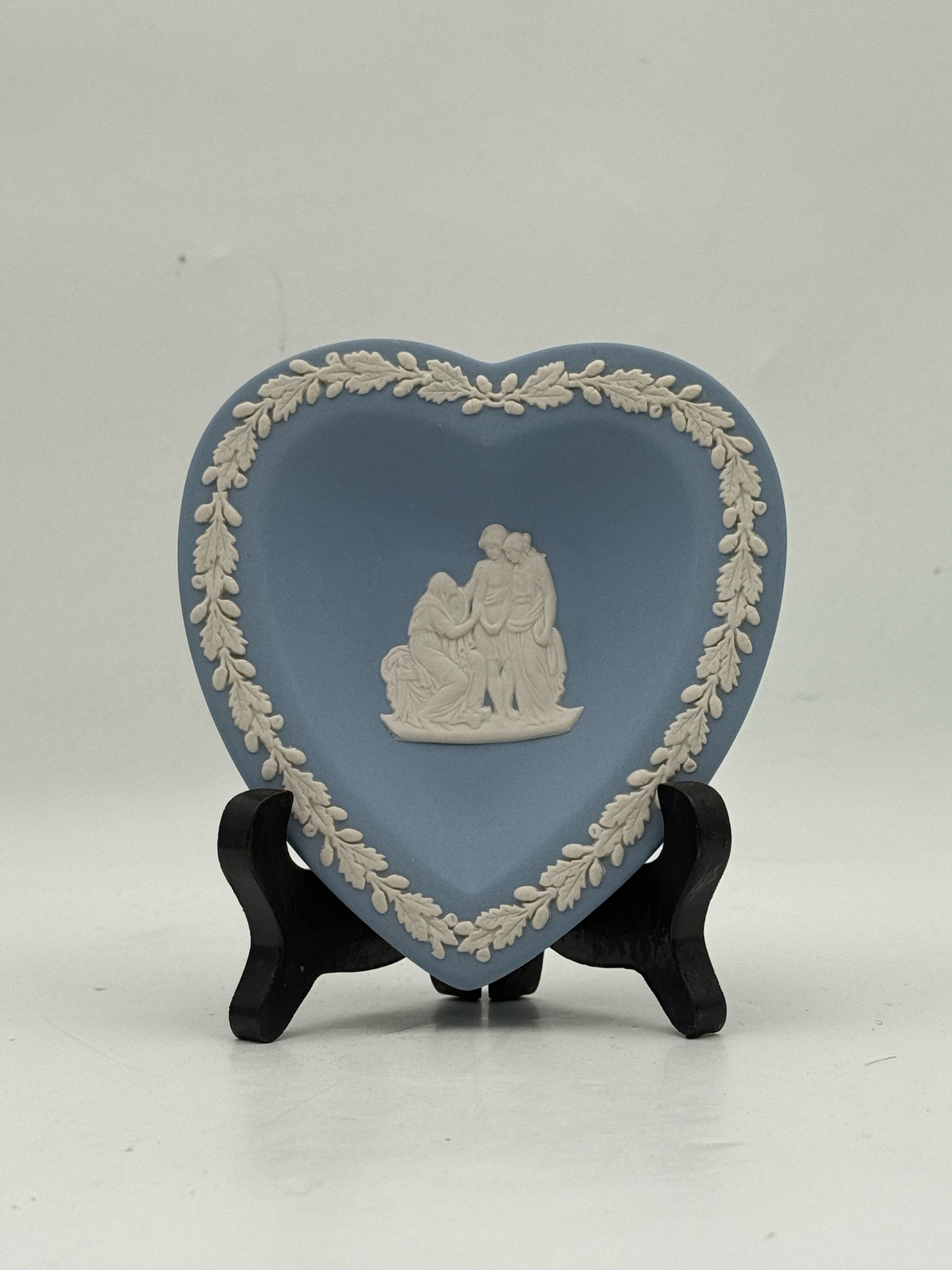 Wedgwood Blue Jasperware Heart Shaped Trinket Dish