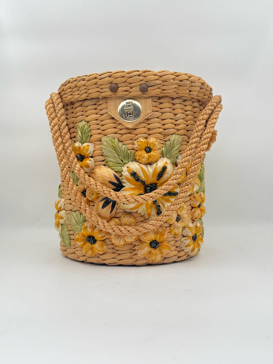 Double Handled Flower Picnic Basket