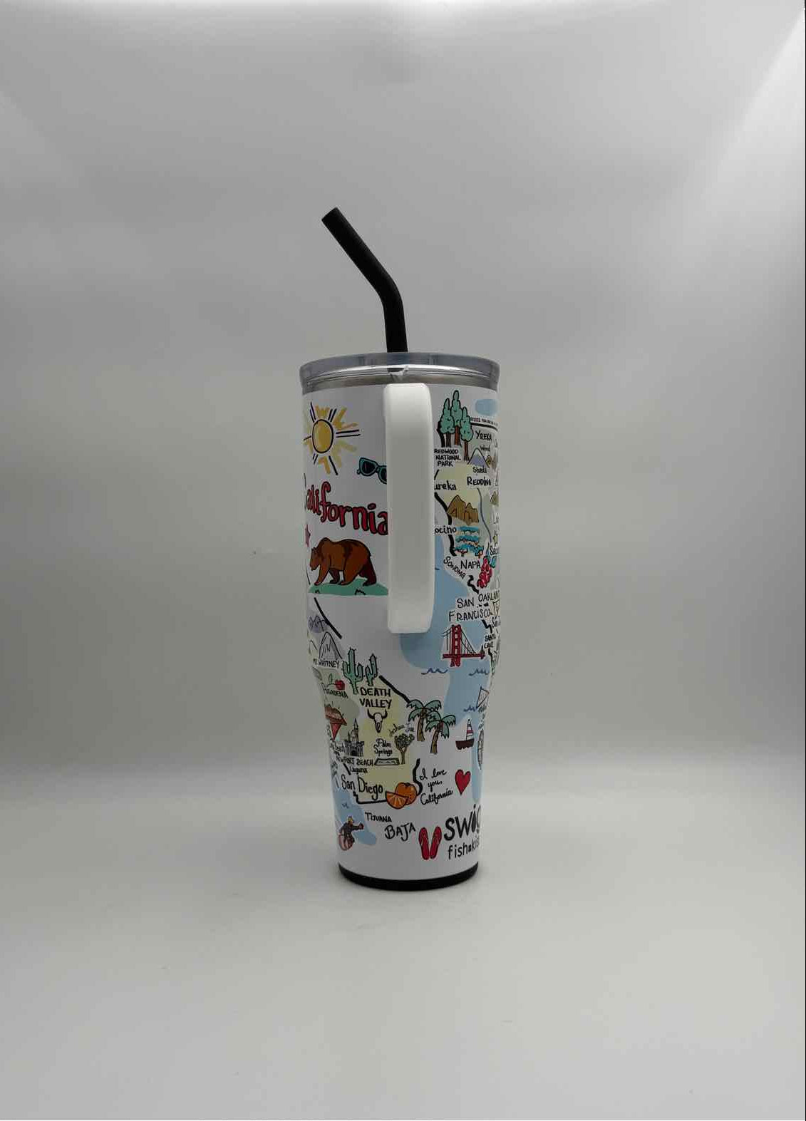 California Travel Mega Mug 40oz Insulated Tumbler with Handle Lid