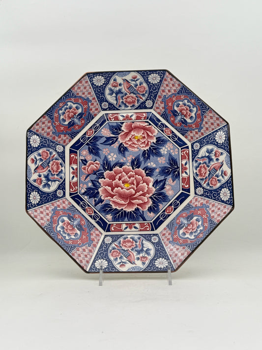 Octagonal Peony And Bird Platter