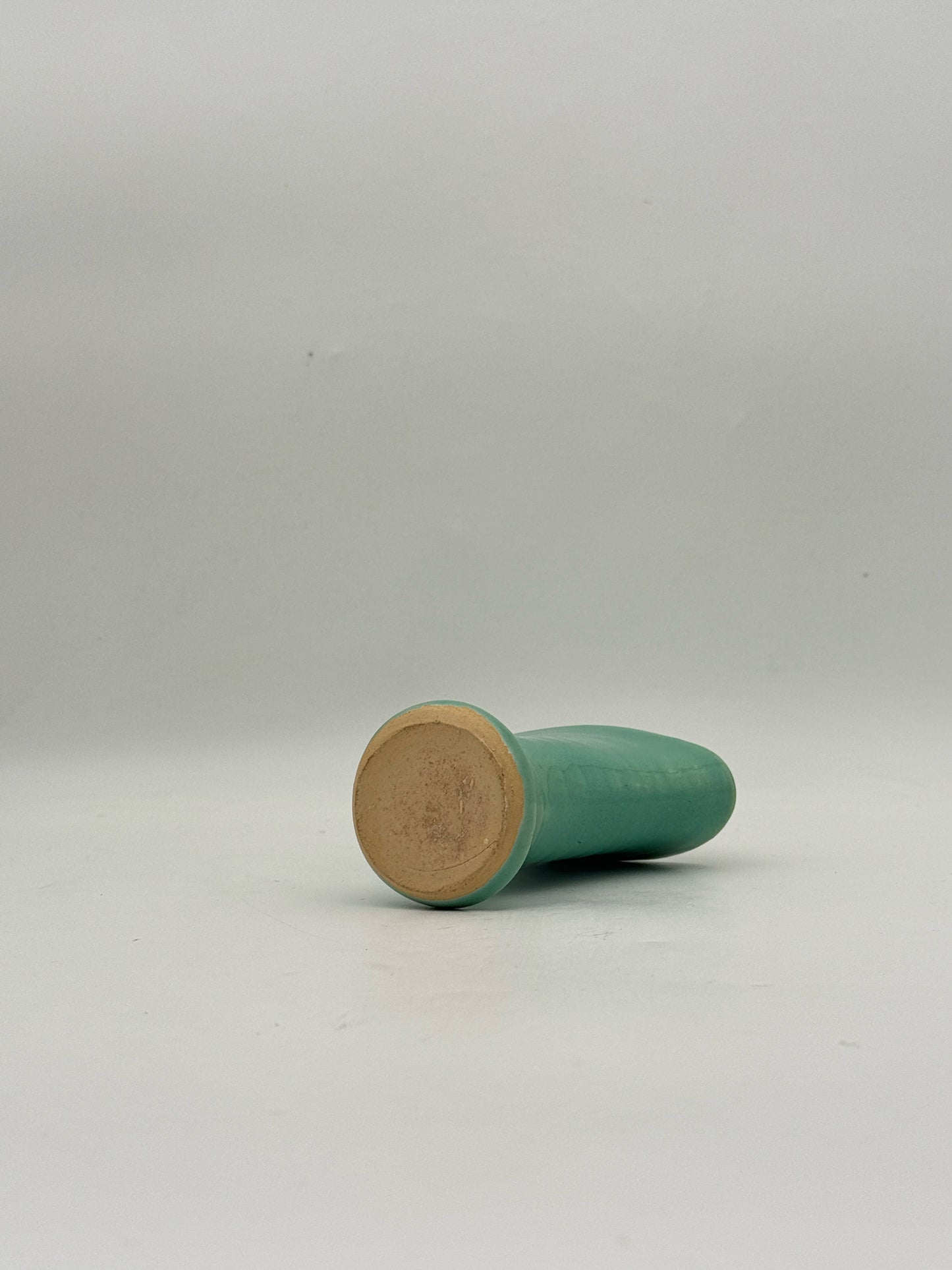 Vintage California Pottery Turquoise Fan Vase