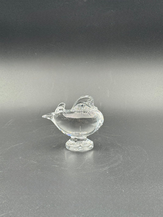 Baccarat Crystal Bird Figurine – Mandarin Duck Paperweight – France