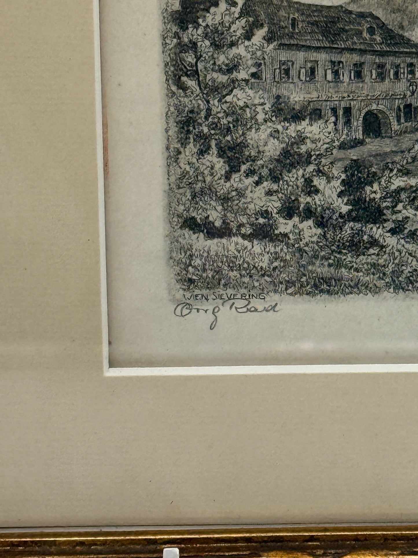 Framed Austrian Etching By Hans Liesch