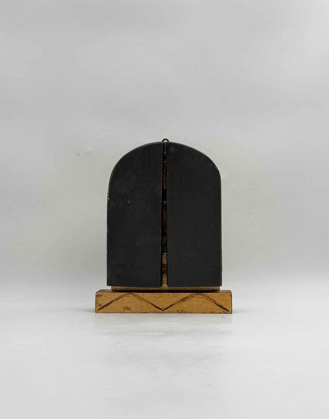 Vintage Carved Wood Gilt Madonna Byzantine Style Triptych Icon Art