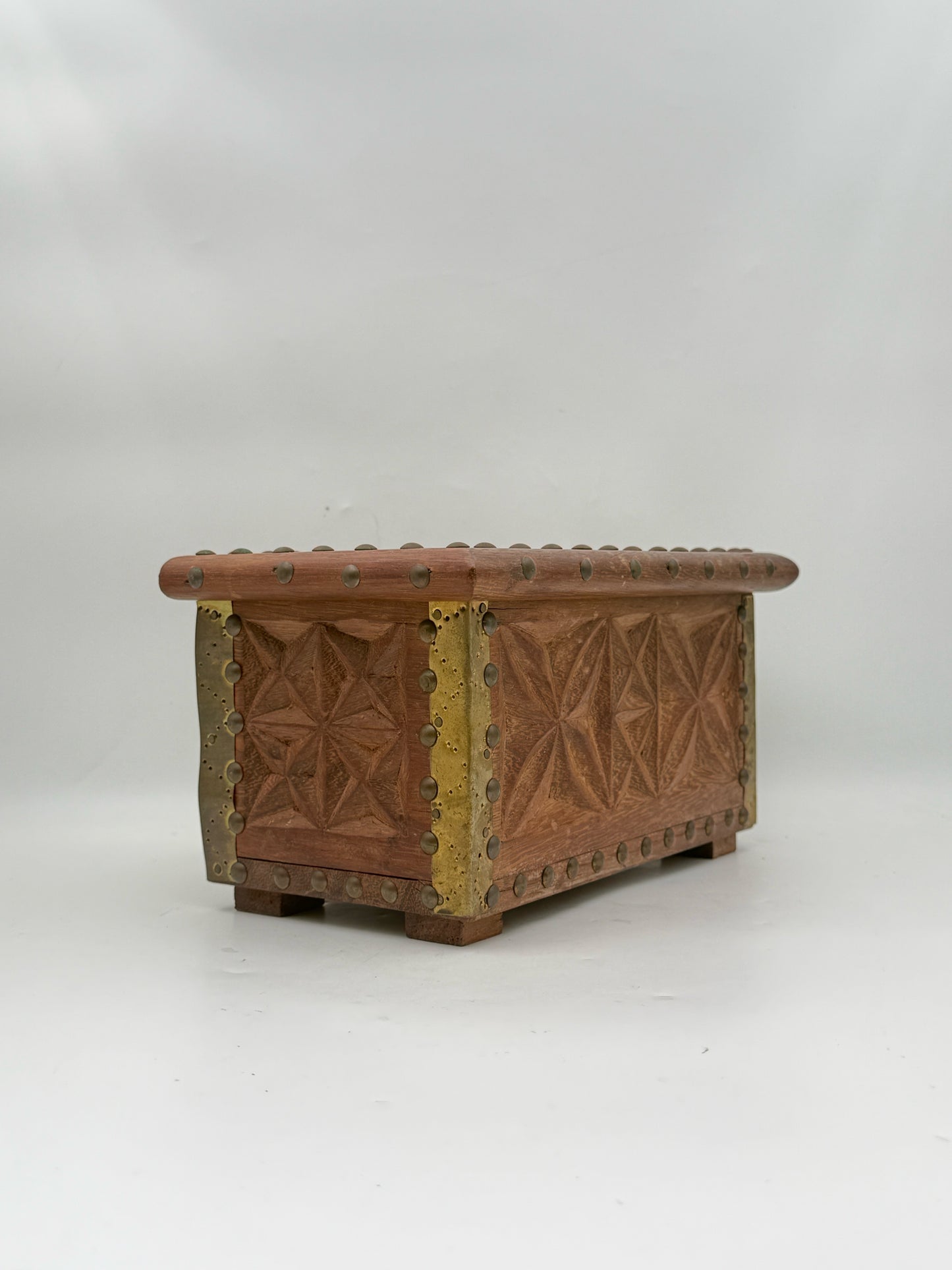 Carved Wood Trinket Or Jewelry Box