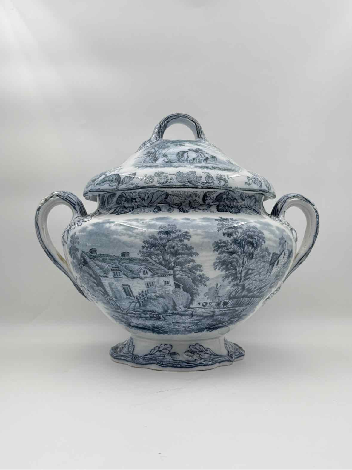 1860 Copeland Hops Soup Tureen And Underplate Set