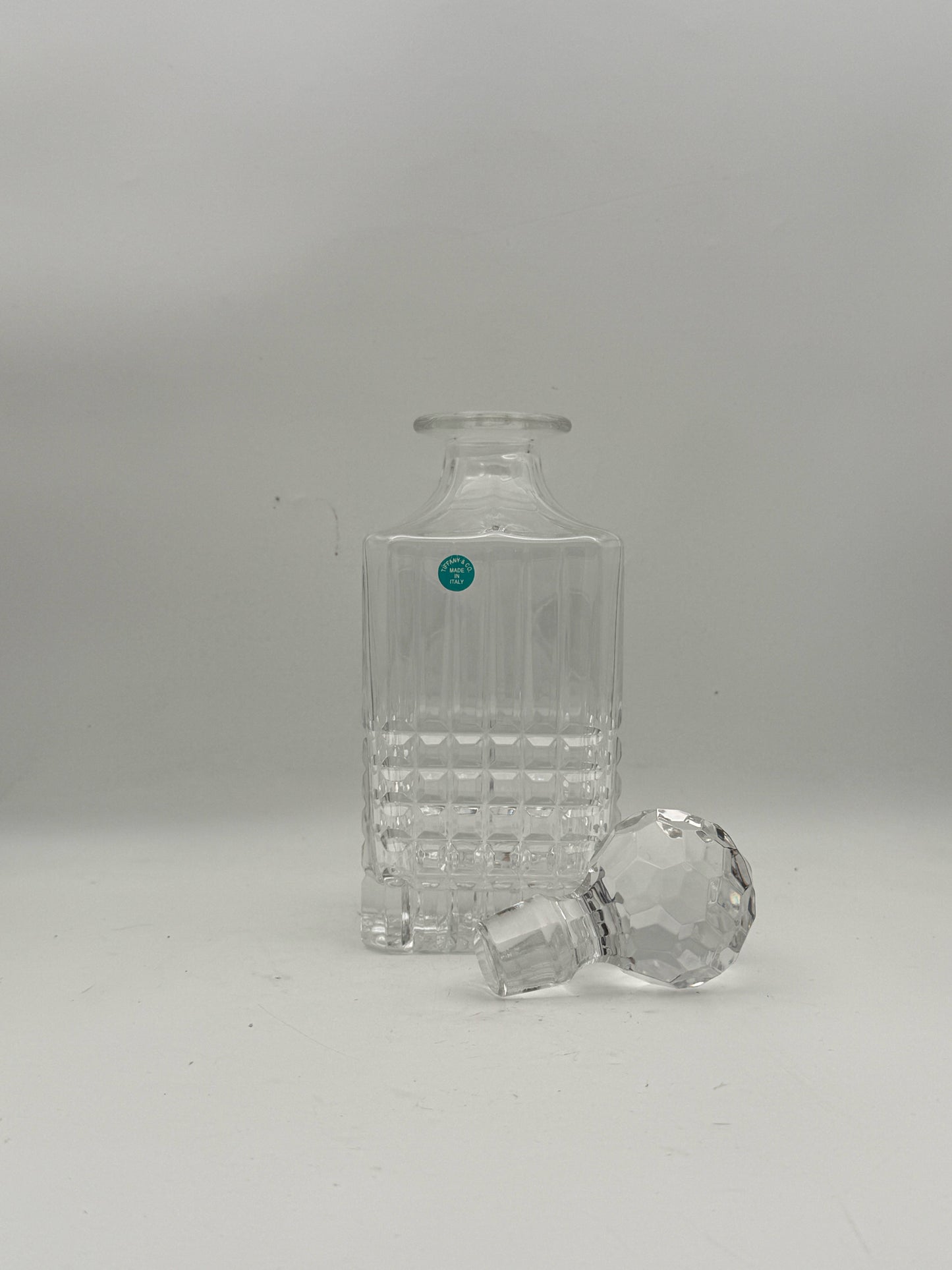 Tiffany Clear Crystal Decanter Made In Italy