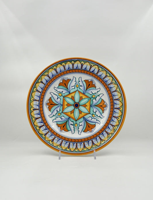 Deruta Italian Decorative Plate – Signed Hand-Painted Majolica Art
