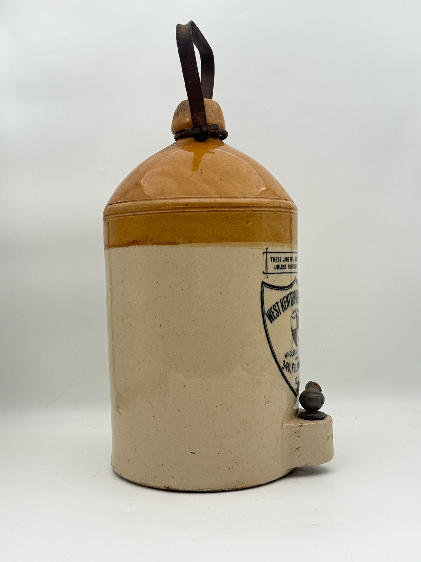 Antique West Kent Brewery Stoneware Flagon Jar