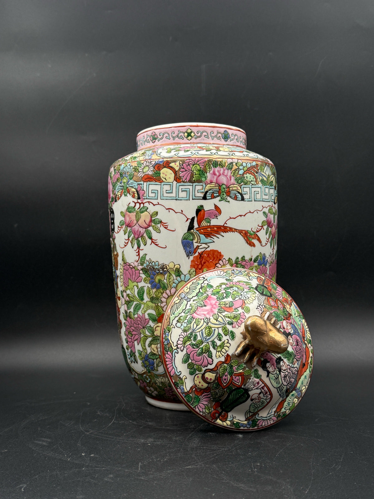Chinese Famille Rose Ginger Jar With Stand